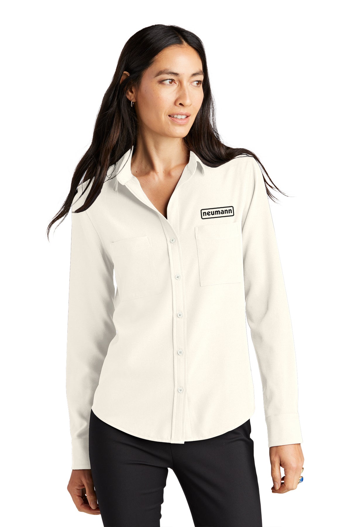 Mercer+Mettle Women's Stretch Crepe Long Sleeve Camp Blouse