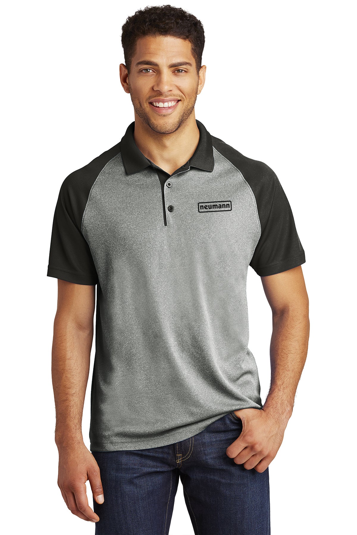 Sport-Tek PosiCharge RacerMesh Raglan Heather Block Men's Polo