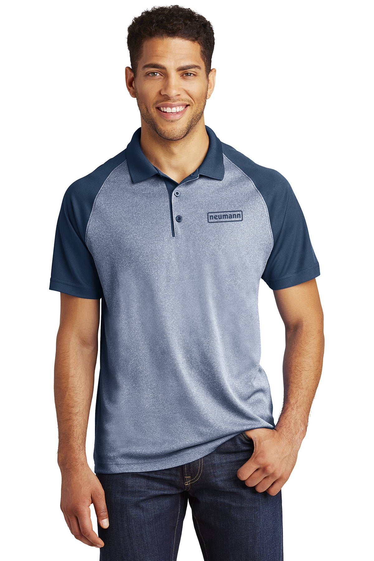 Sport-Tek PosiCharge RacerMesh Raglan Heather Block Men's Polo